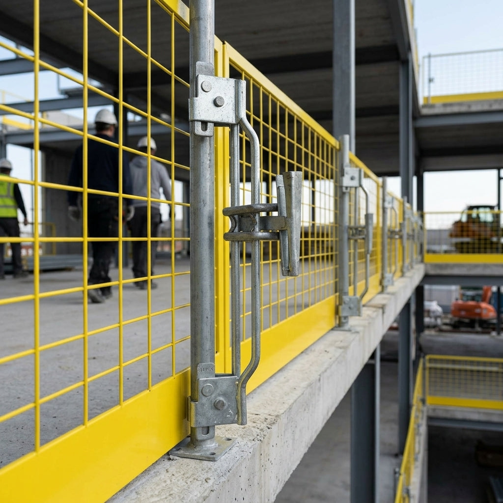 Steel Mesh Barrier Mount Holder for Edge Protection Systems