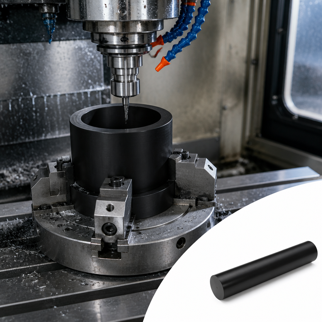 Polyoxymethylene Acetal Black Rod for Industrial Applications 100mm to 250mm diameter - UK Engineering Plastics