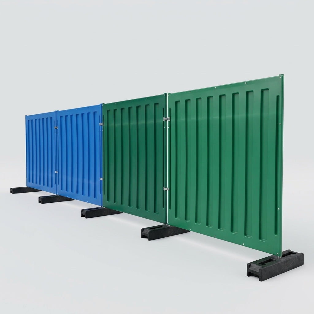 Temporary Plastic Hoarding Panel with Steel Support - Multiple Heights (view 2)