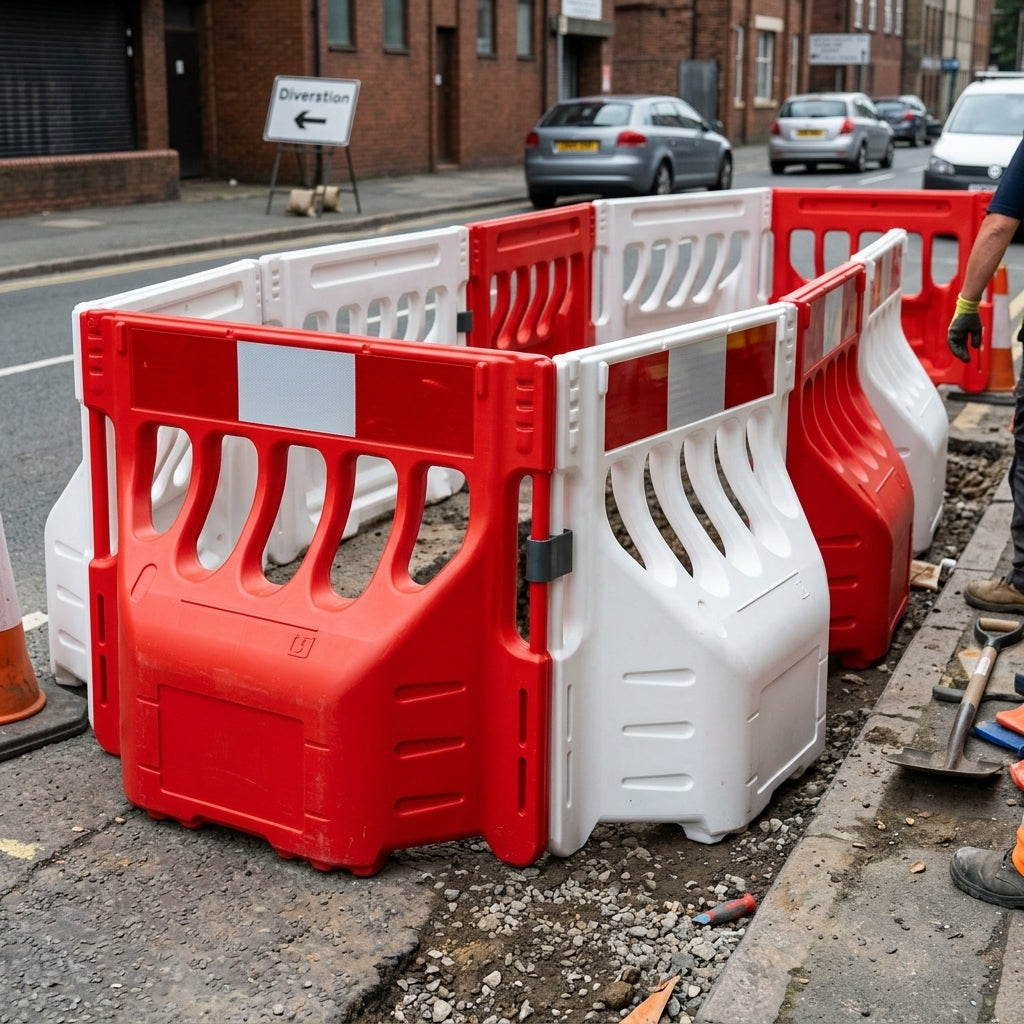 Water-Filled Safety Barrier with Swivel Connection