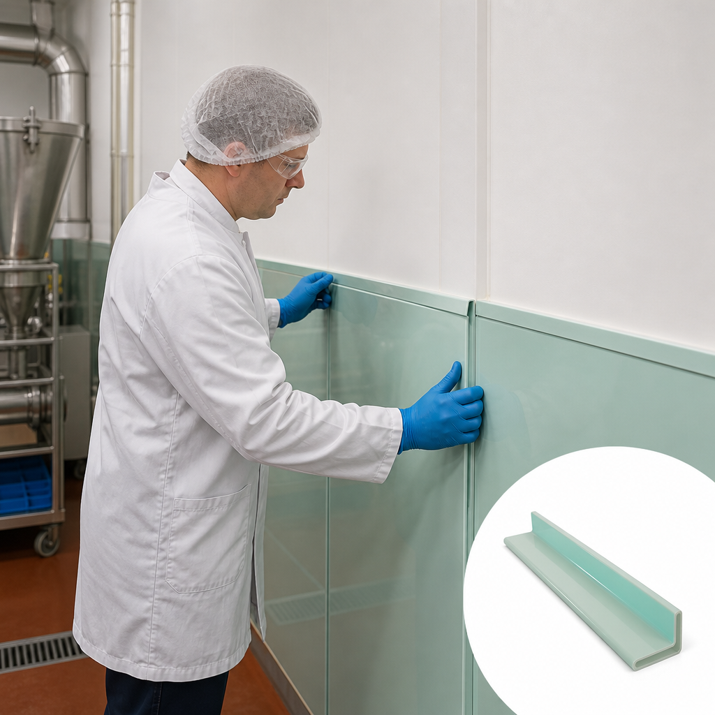 PVC Cladding J-Section 8ft for Hygienic Wall Applications - UK Engineering Plastics