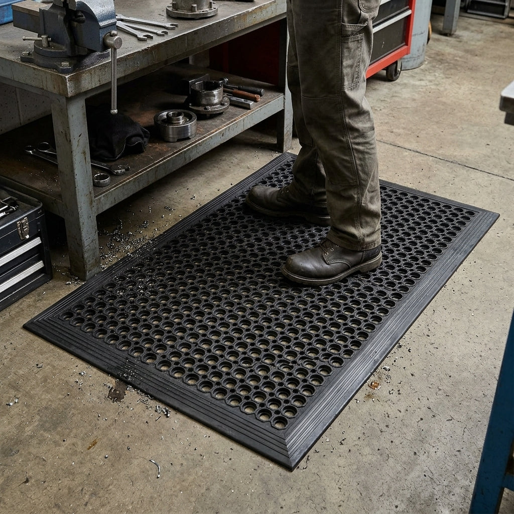 Rubber Duckboard Mat with Bevelled Edges 13mm Thick