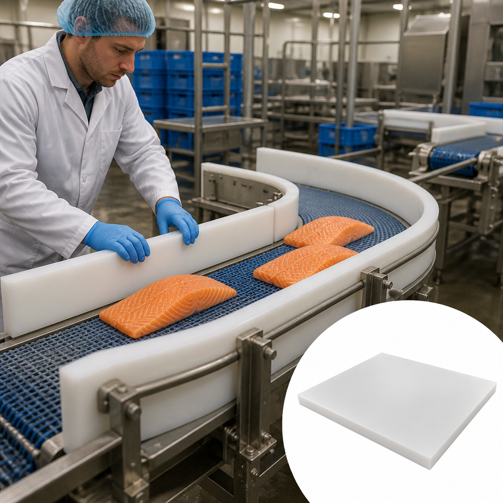 Natural Acetal Sheet for Food Production & Engineering (Multiple Sizes) 50mm to 70mm thick - UK Engineering Plastics