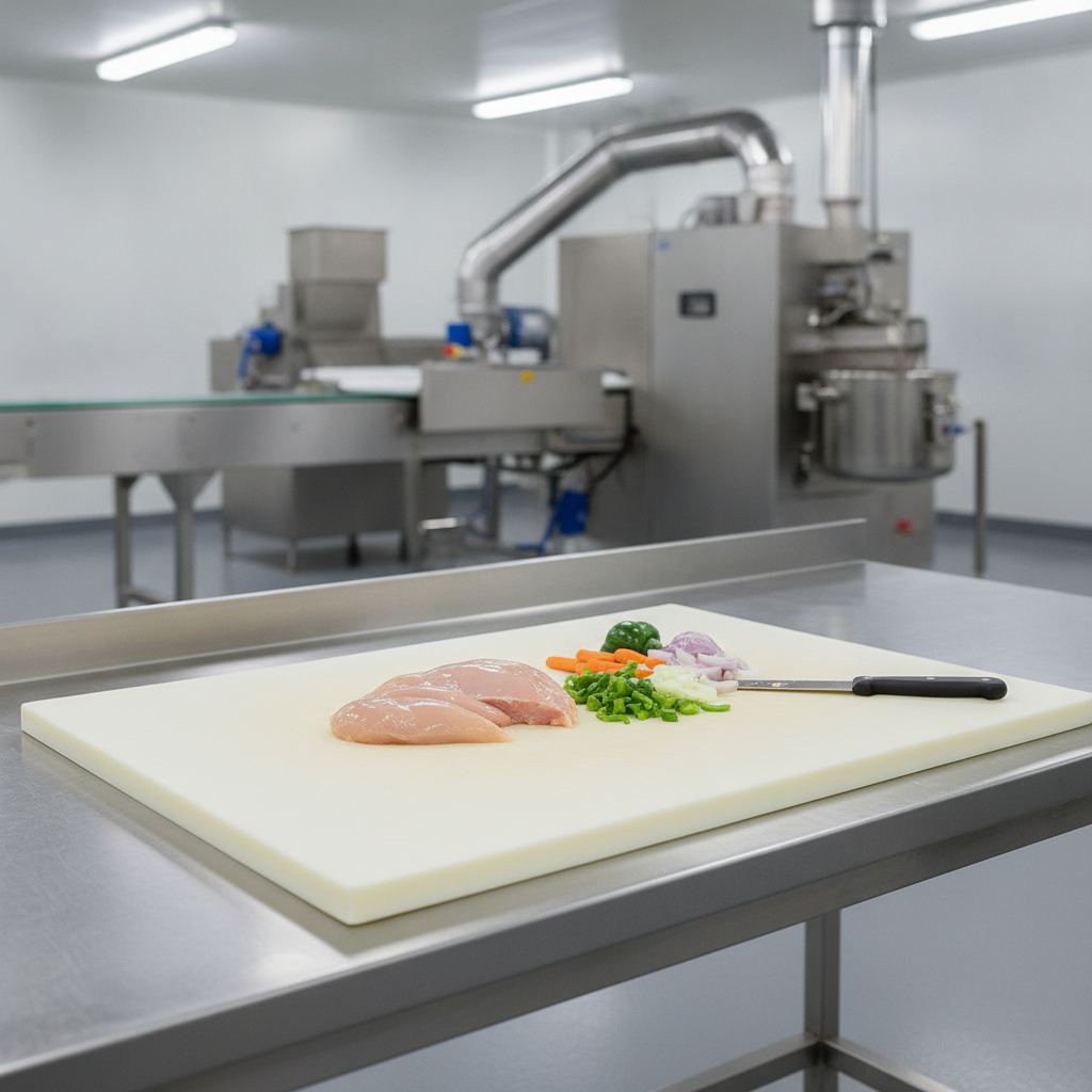Polypropylene PP sheet in food processing facility - chemical resistant plastic sheet UK