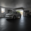 Black anti-slip concrete floor and patio paint on a modern UK garage floor