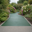 Mid green anti-slip concrete floor and patio paint on a UK garden path