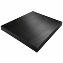 Thick square black nylon slab on white, deep sawn edge running along two sides