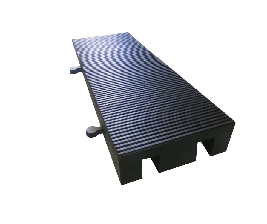 Rubber Wedge Steel Bridge Ramp - 1200 x 400 x 155mm