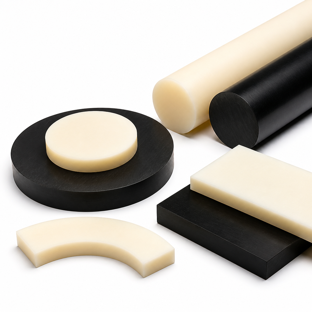 Nylon 6 Natural (ivory) / Black Rod 50mm to 150mm dia for Wear pads & cams - Nylon 6 in use