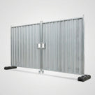 Steel Hoarding Vehicle Gate with Stabilising Wheels (view 2)