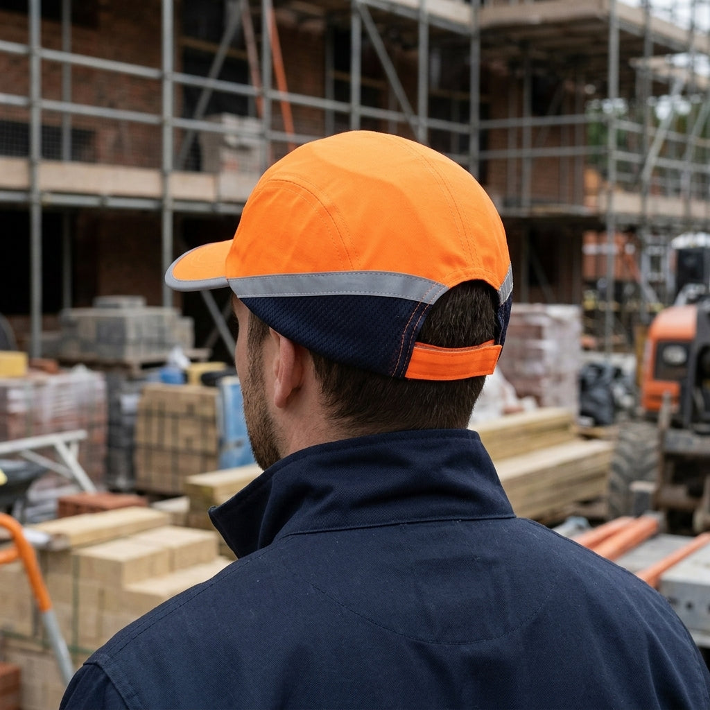 Hi-Vis Bump Cap with Long Peak and Adjustable Fit