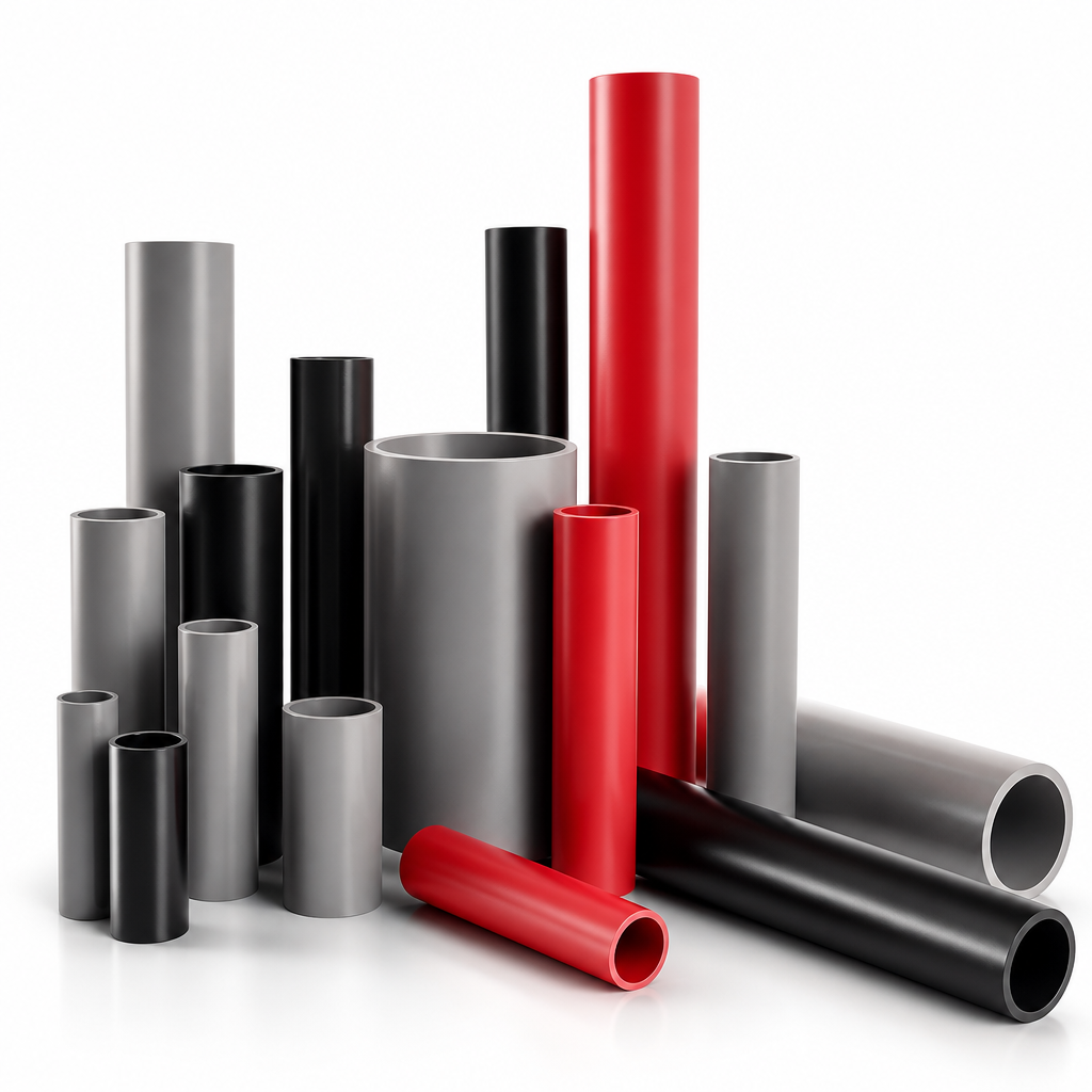 PVC Grey / Red / Black Rod 6mm to 40mm dia for Piping & insulation - PVC in use
