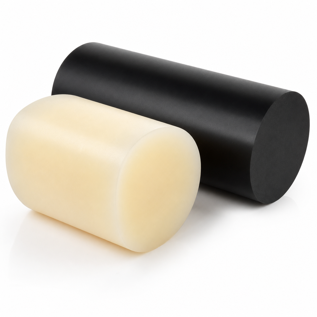 Nylon 6 Natural (ivory) / Black Rod 260mm to 500mm dia for Rollers & bearings - Nylon 6 in use