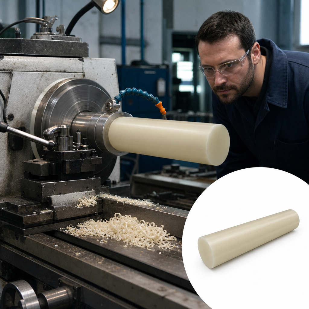 Natural Nylon 6.6 Rod for Engineering Applications 75mm to 200mm diameter - UK Engineering Plastics