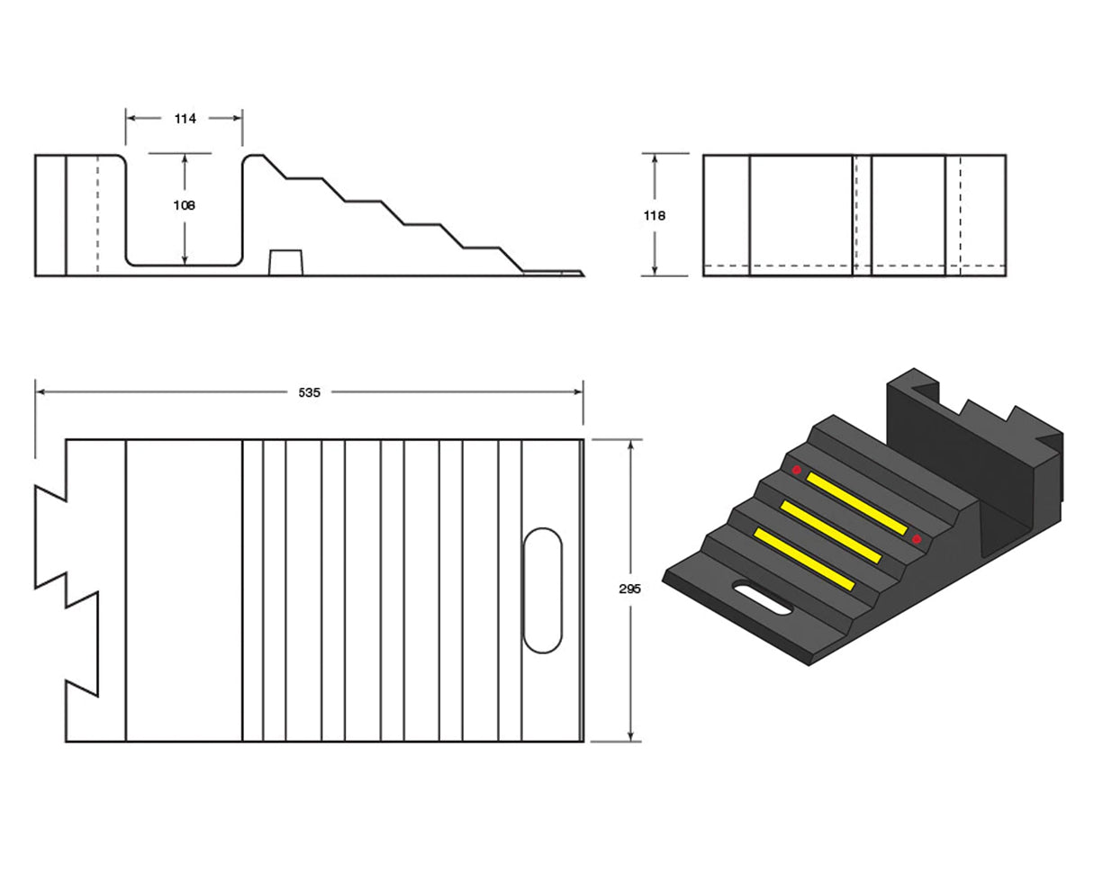 Modular Hose & Cable Ramp - 535 x 295 x 118 mm