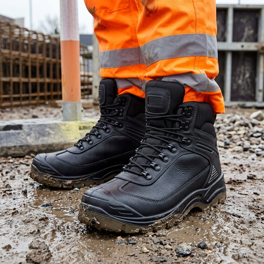 All Terrain Waterproof Safety Boots with Steel Toe and Midsole