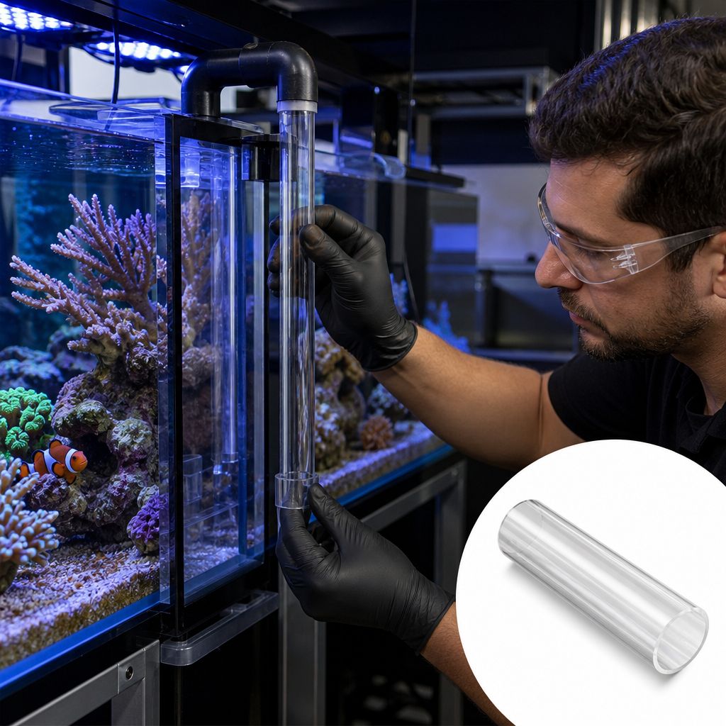 Extruded Acrylic Clear Tube 28mm to 40mm dia for Light fixtures & aquarium tanks - UK Engineering Plastics