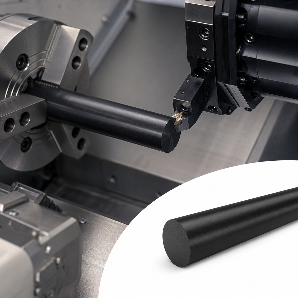 Black Acetal Rod for Food Applications (Various Sizes) 6mm to 90mm diameter - UK Engineering Plastics