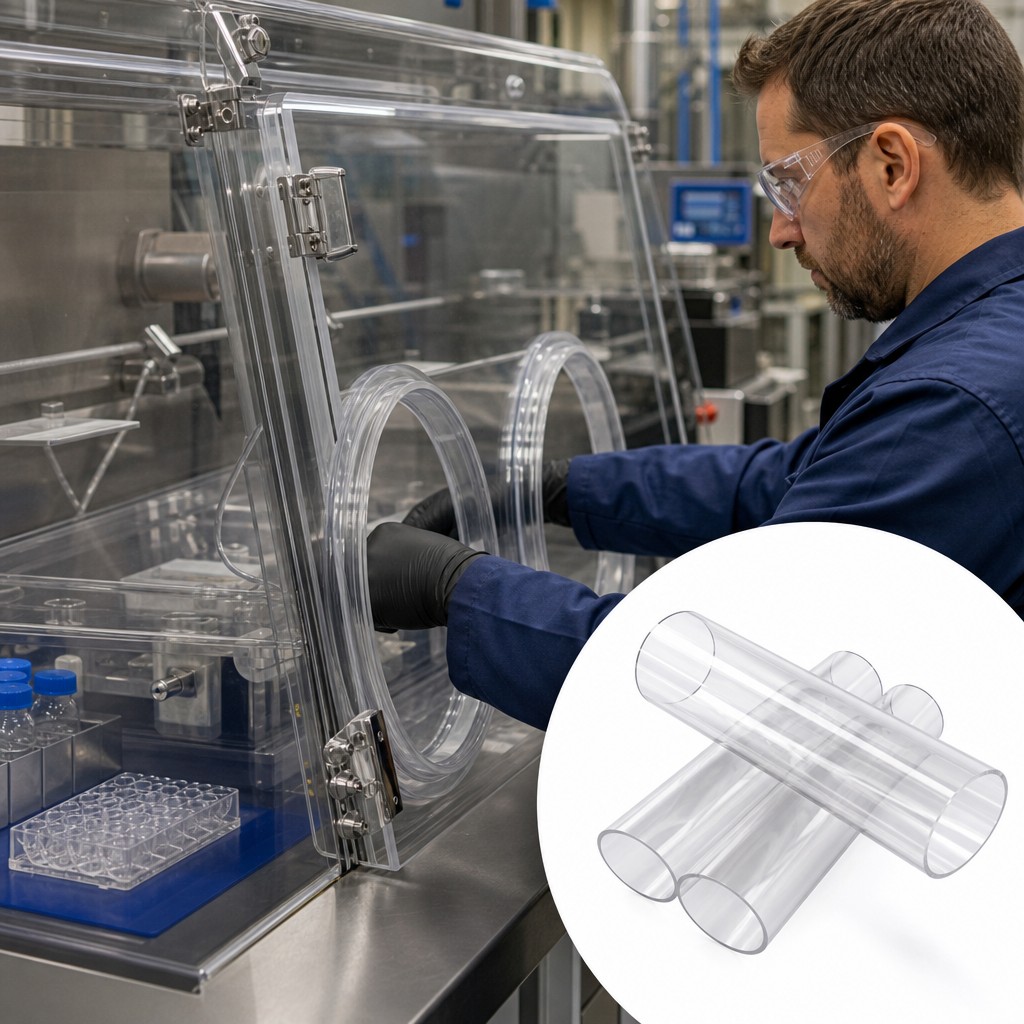 Cast Acrylic Clear Tube 139mm to 185mm dia for Point of purchase & furniture - UK Engineering Plastics