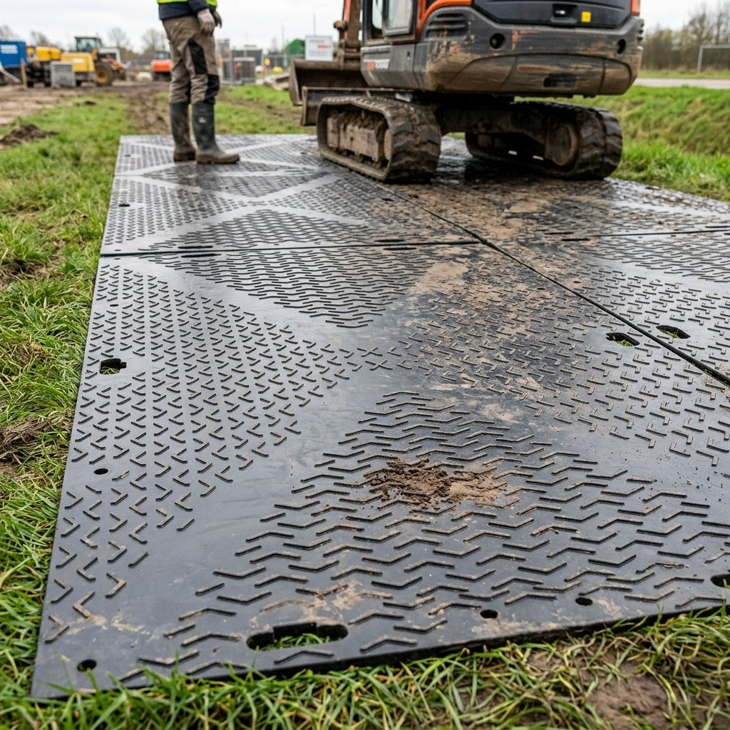 Double Sided Temporary Ground Protection Mat – Recycled Polyethylene