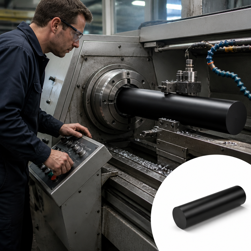 Ultra-High Molecular Weight Polyethylene Black Rod for Food Processing 20mm to 200mm diameter