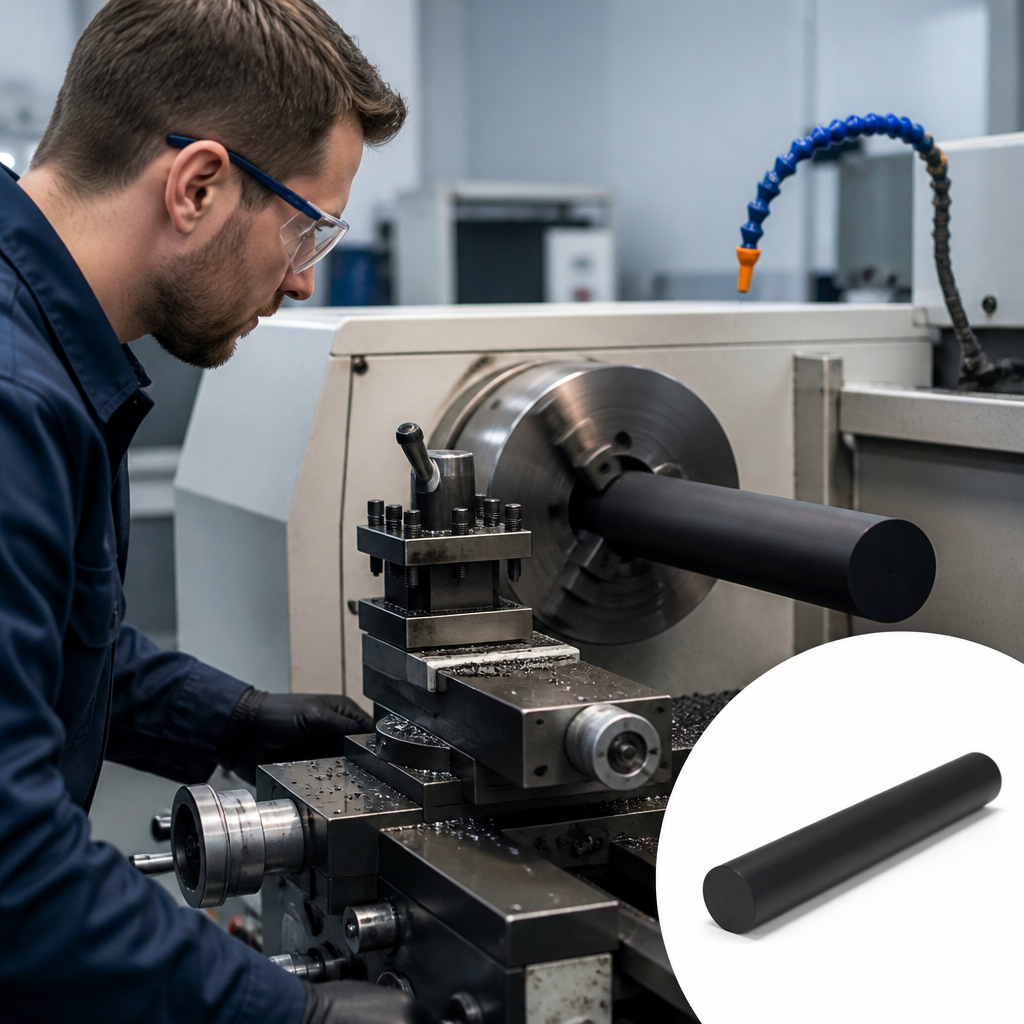 Nylon 6.6 Black Rod for Industrial Applications 16mm to 100mm diameter - UK Engineering Plastics