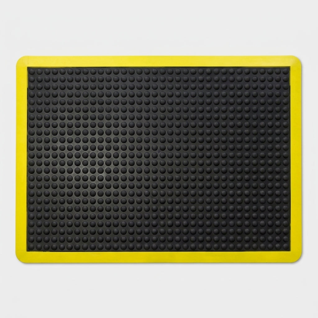 Safety Anti-Fatigue Mat with Bubble Surface and Yellow Edging (view 2)