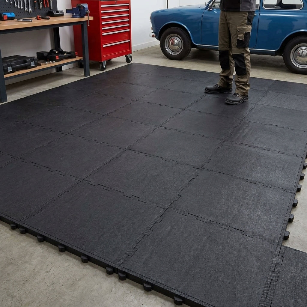 Modular Anti-Fatigue Interlocking Tile for Wet and Dry Workstations