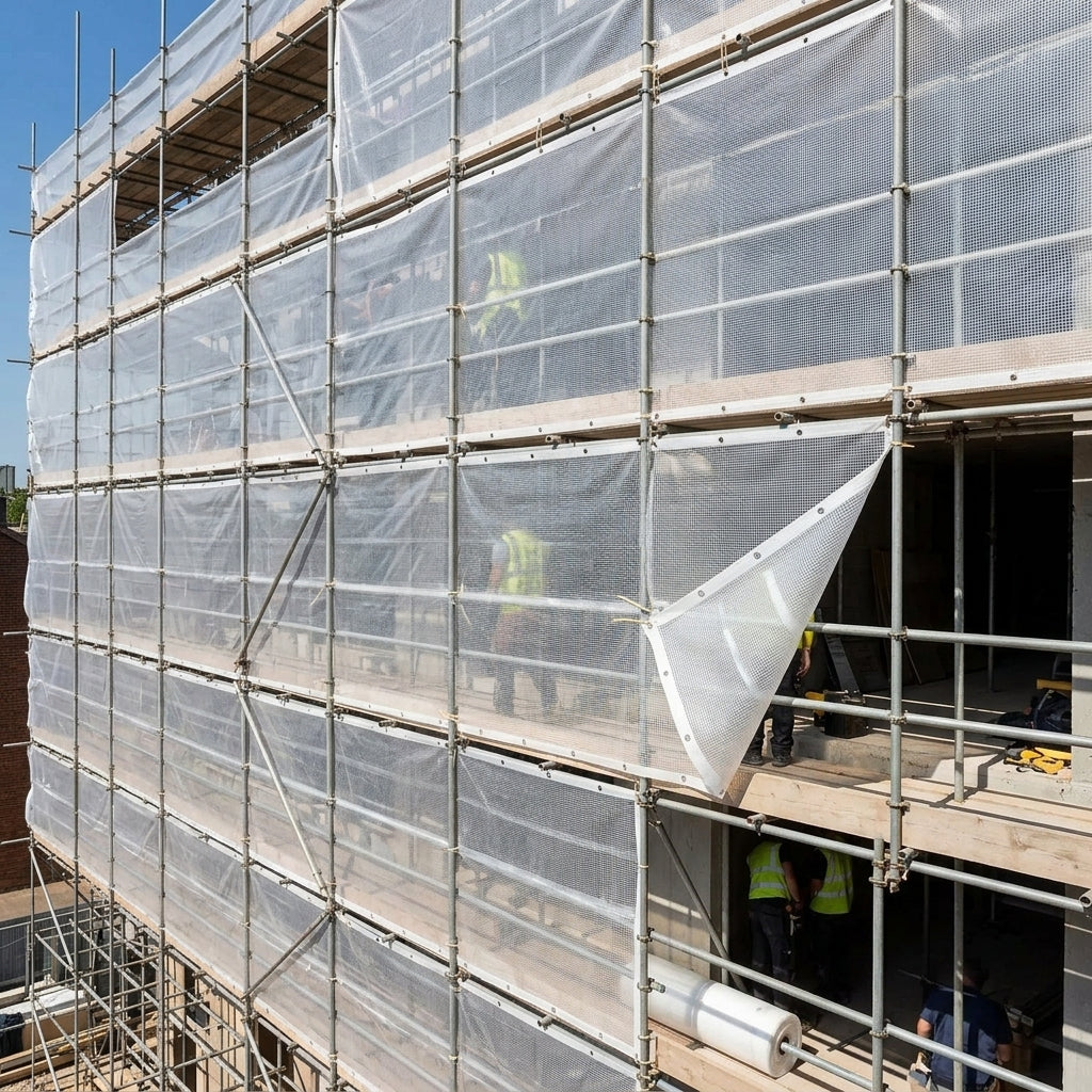 Scaffold Sheeting with Eyelets Heavy Duty 2m x 45m