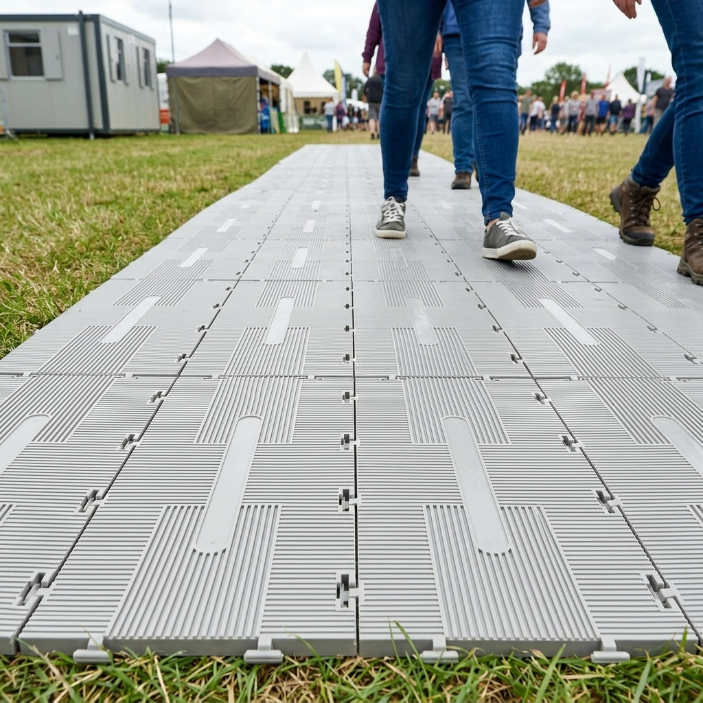 Lightweight Modular Pedestrian Event Matting - Interlocking Tiles