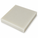 Thick square cream nylon slab on white, deep square-cut edge on the two near sides