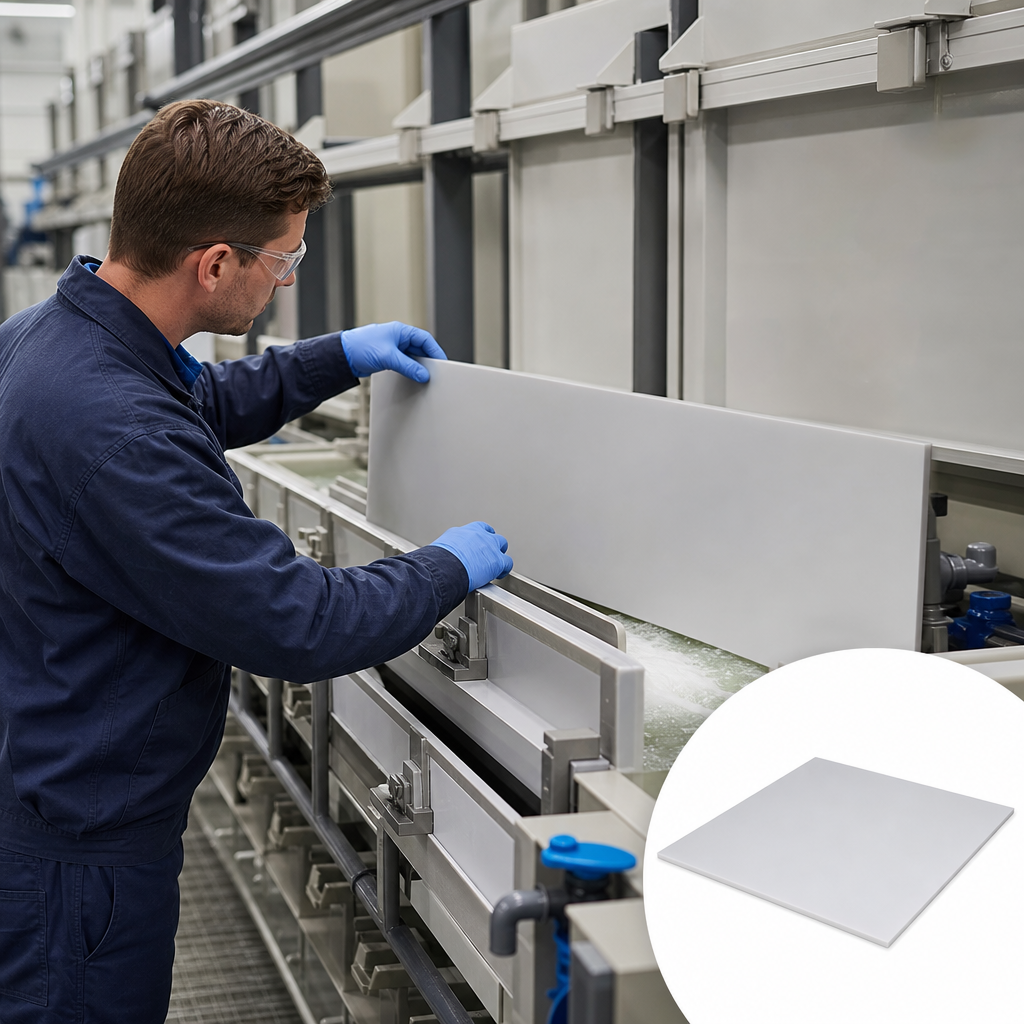PVDF Natural Sheet 1000 x 500 x 1mm for Chemical Processing 1mm thick - UK Engineering Plastics