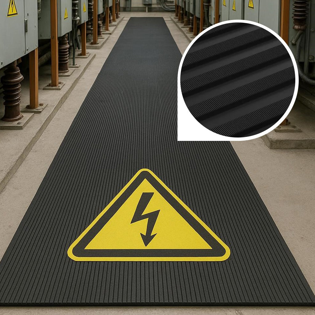 Electrical Insulation Matting – Non-Slip Rubber Safety Mat, Durable & Oil-Resistant, High Voltage Protection for Workspaces & Machinery