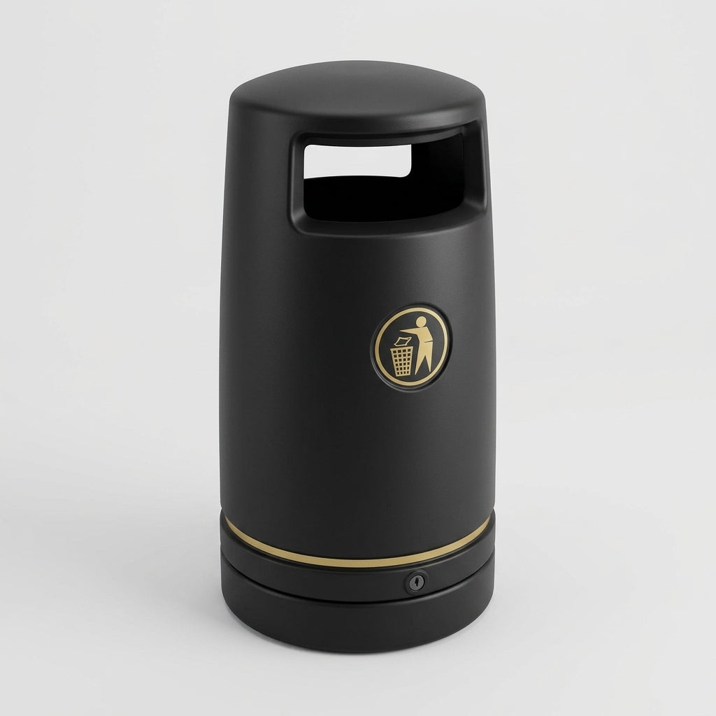 100 Litre Outdoor Litter Bin with Wide Base and Locking System (view 2)