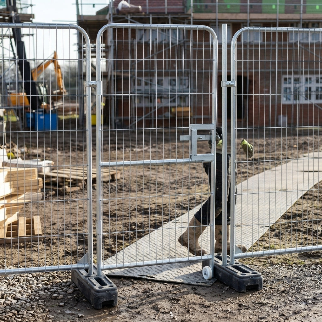 Mesh Pedestrian Gate for Temporary Fencing Access Control