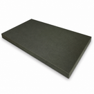 Dark olive-green oil-filled nylon slab on white, thick sawn edge along the near side