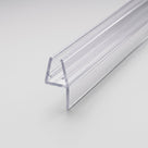Length of clear seal on white, glass channel with a soft fin in line with one channel wall