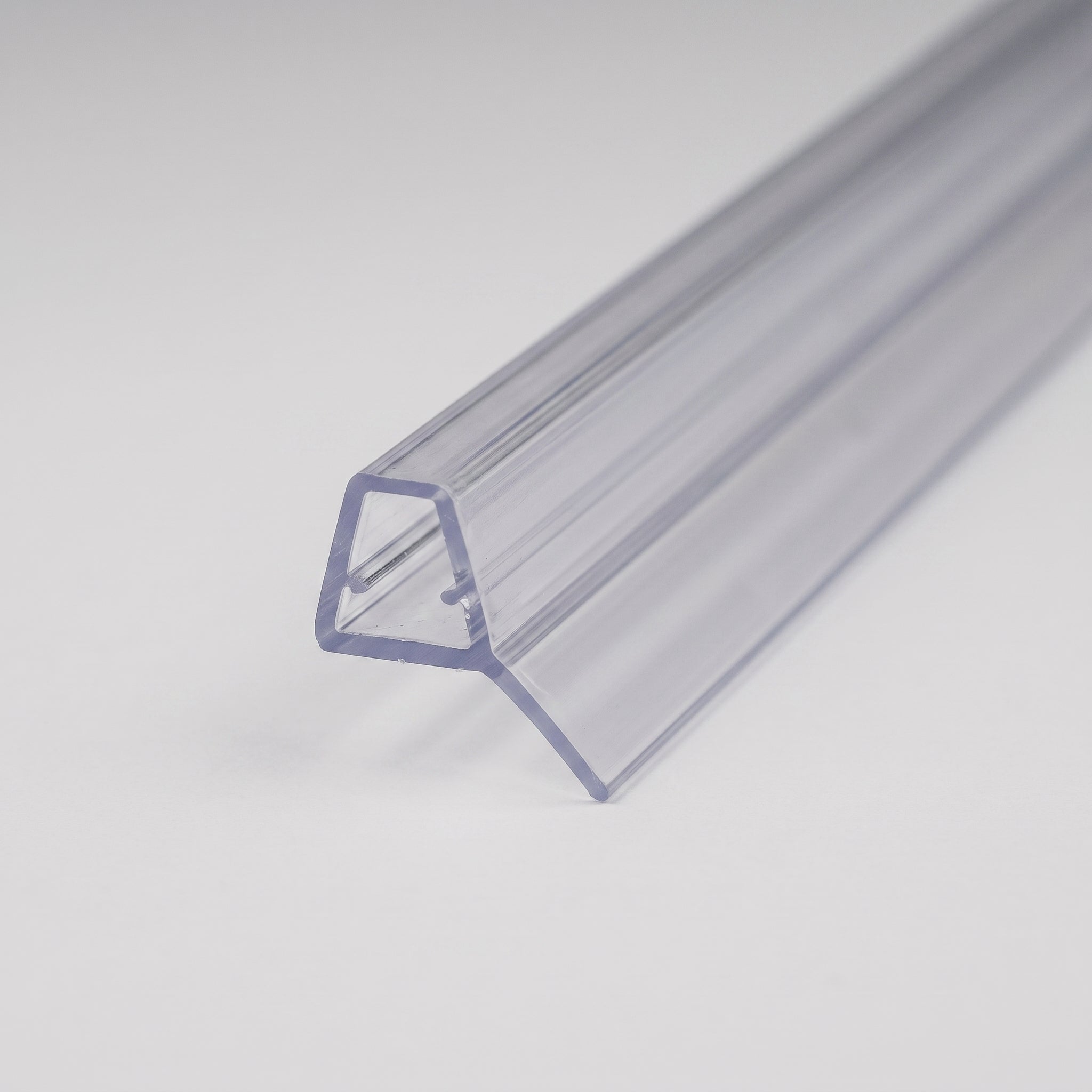 FIN005 clear profile - U-channel with gripping nibs and soft fin angled from the channel base