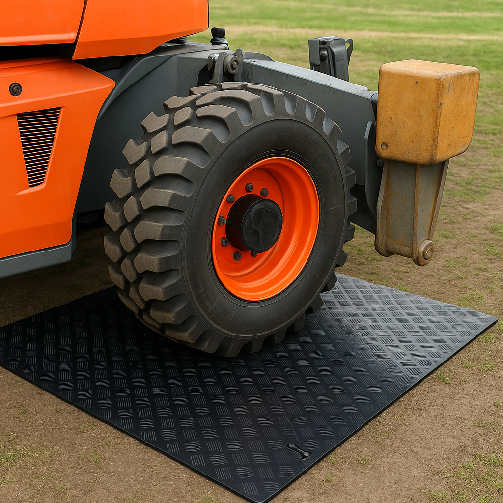 Dark Slate Gray High-Strength DeckTuff™ Access Mat Non-Slip, 20 Tonne Capacity Ideal for Groundworks &amp; Utilities