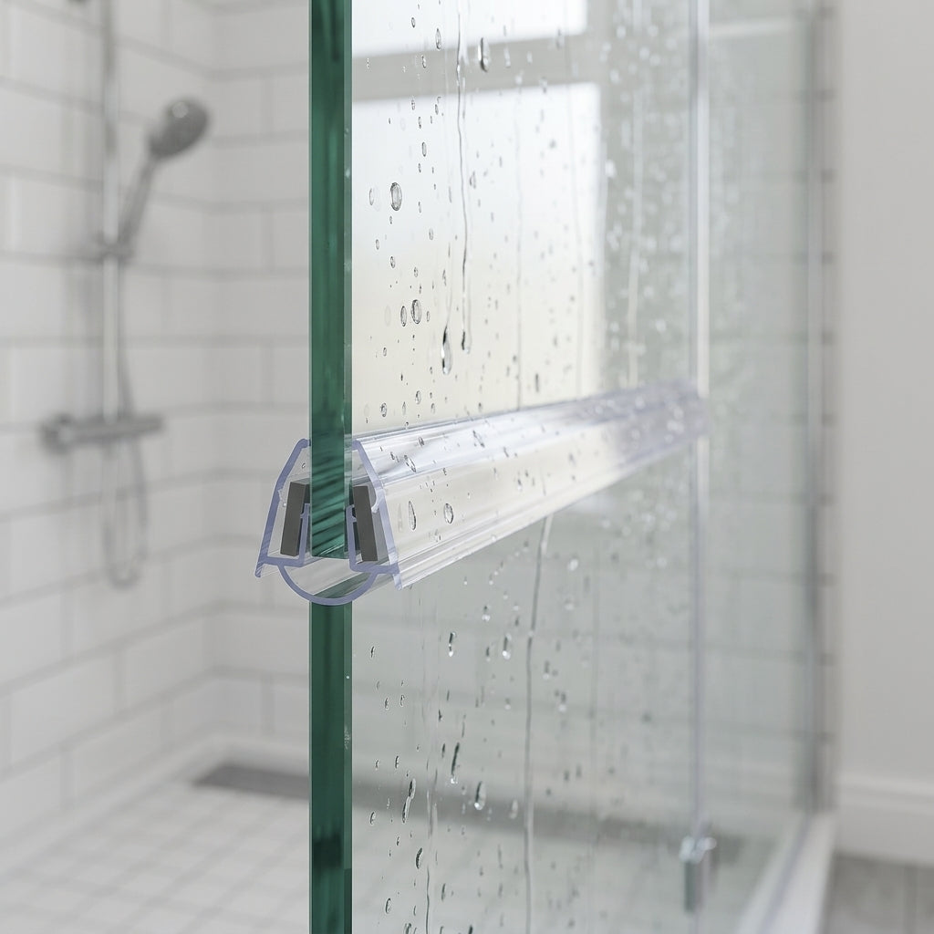 Clear U-section seal on 4-6mm glass closing a gap of up to 20mm to the adjacent panel
