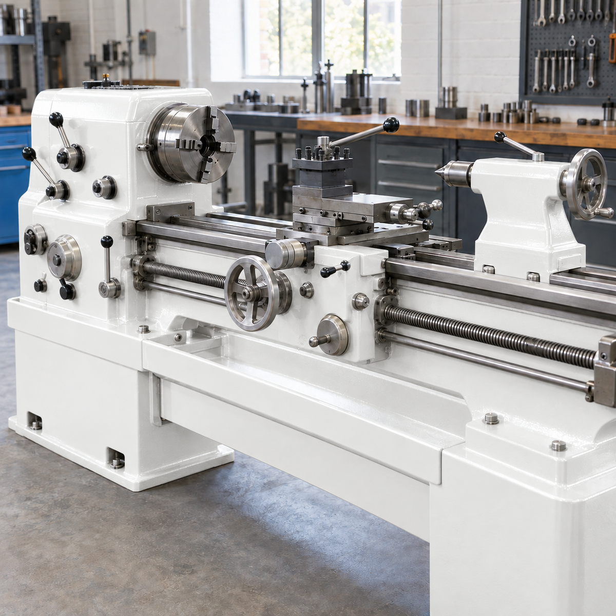 White illustrative application: Industrial Machinery Enamel – Durable Gloss Metal Paint