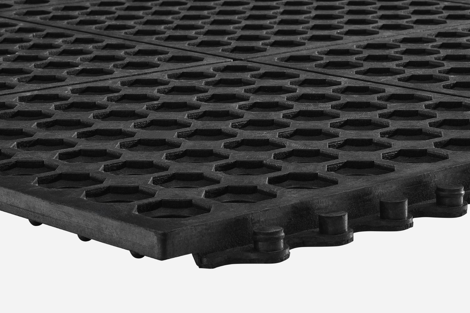 Rubber Link Mats with Drainage Holes For Pool And Wet Areas