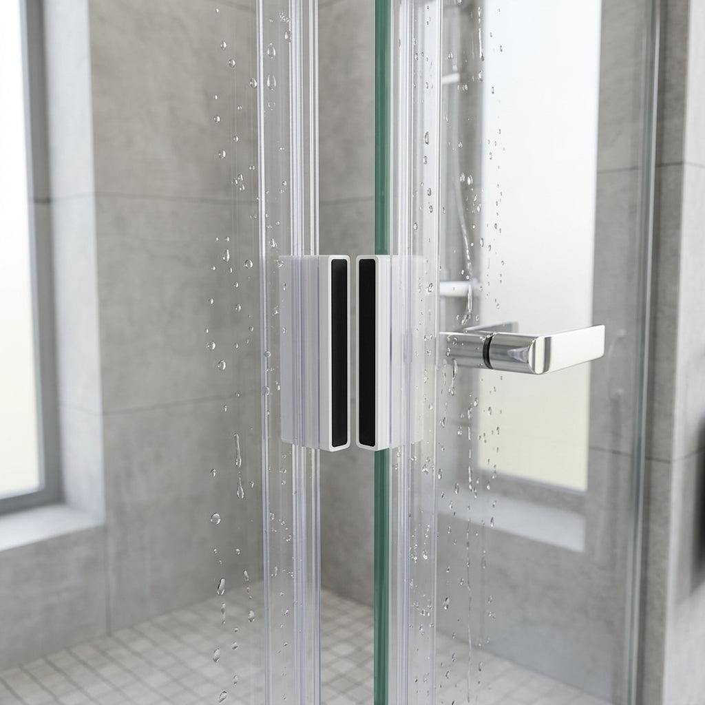 Magnetic shower door seals installed on meeting glass door edges - Magnetic Shower Screen Seal for 8-10mm Glass - 1 Pair - 2000mm Length