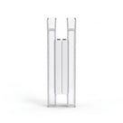 Two clear magnetic seal profiles closed on white, white magnet strips meeting in the centre, end-on
