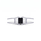Two clear magnetic seal profiles closed on white, upright black magnets meeting at the centre