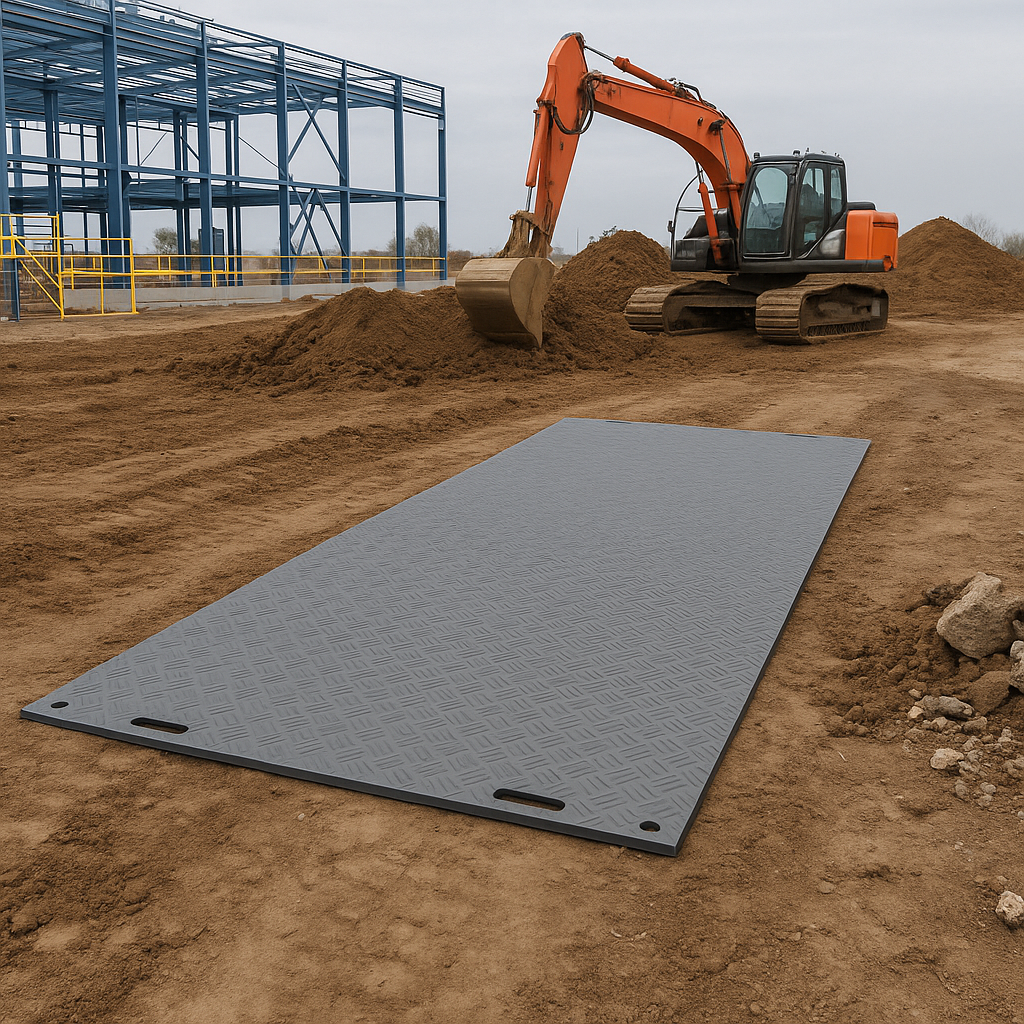 Dim Gray High-Strength DeckTuff™ Access Mat Non-Slip, 20 Tonne Capacity Ideal for Groundworks &amp; Utilities