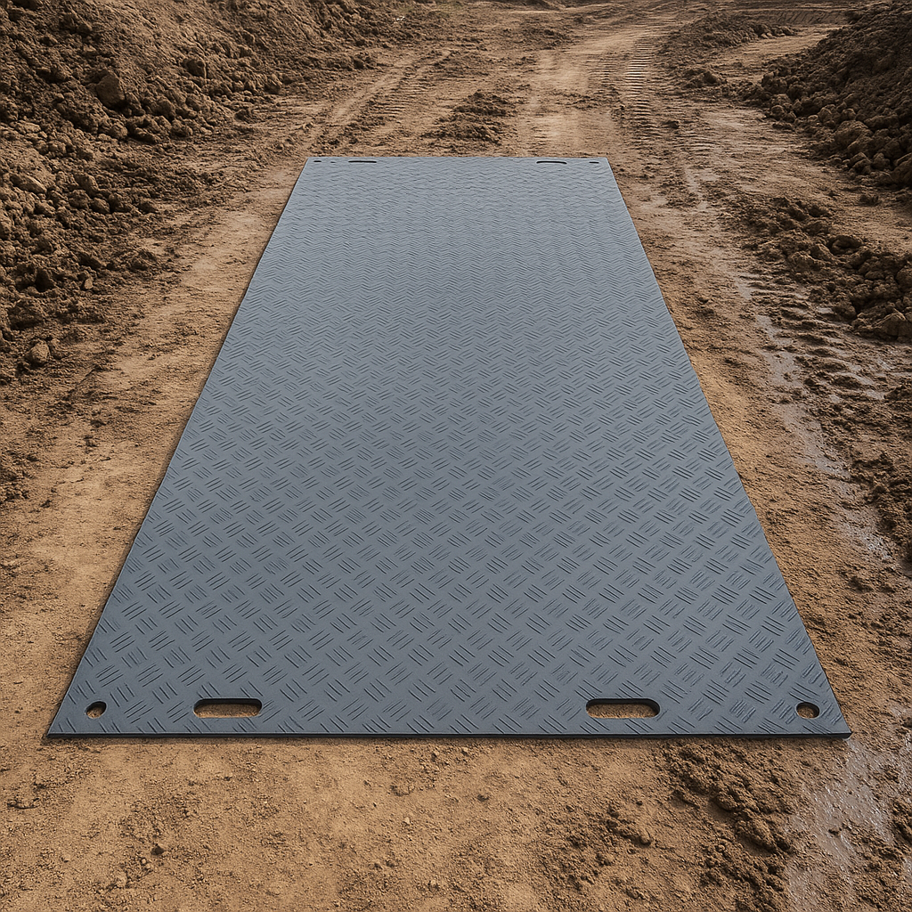 Dim Gray High-Strength DeckTuff™ Access Mat Non-Slip, 20 Tonne Capacity Ideal for Groundworks &amp; Utilities