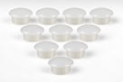Ten natural LDPE domed push-in plugs, 27.1mm nominal size
