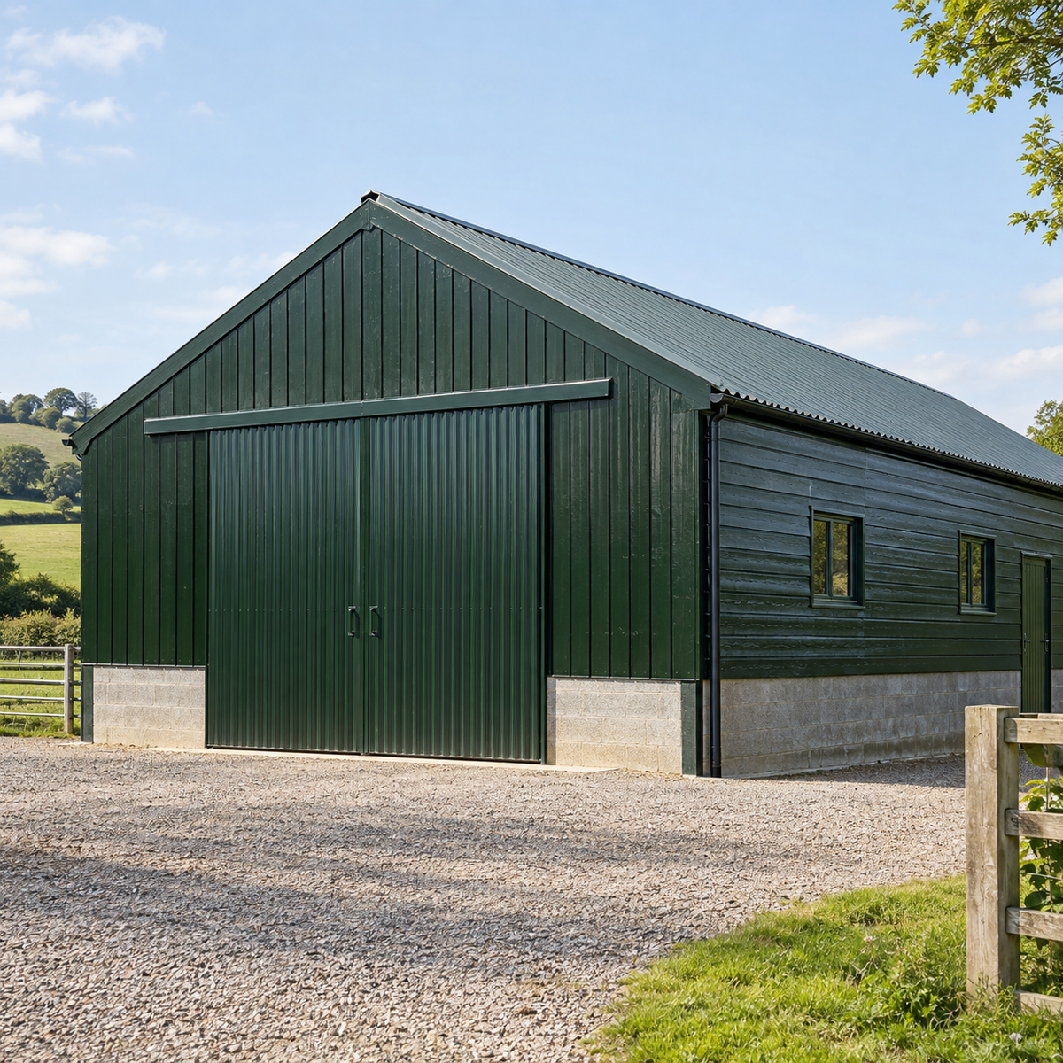 Illustrative application scene: Oil-Based Barn & Shed Paint – Exterior Wood & Metal Gloss