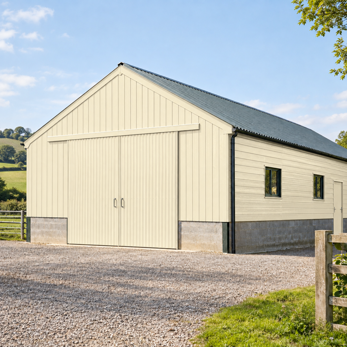 Cream illustrative application: Oil-Based Barn & Shed Paint – Exterior Wood & Metal Gloss